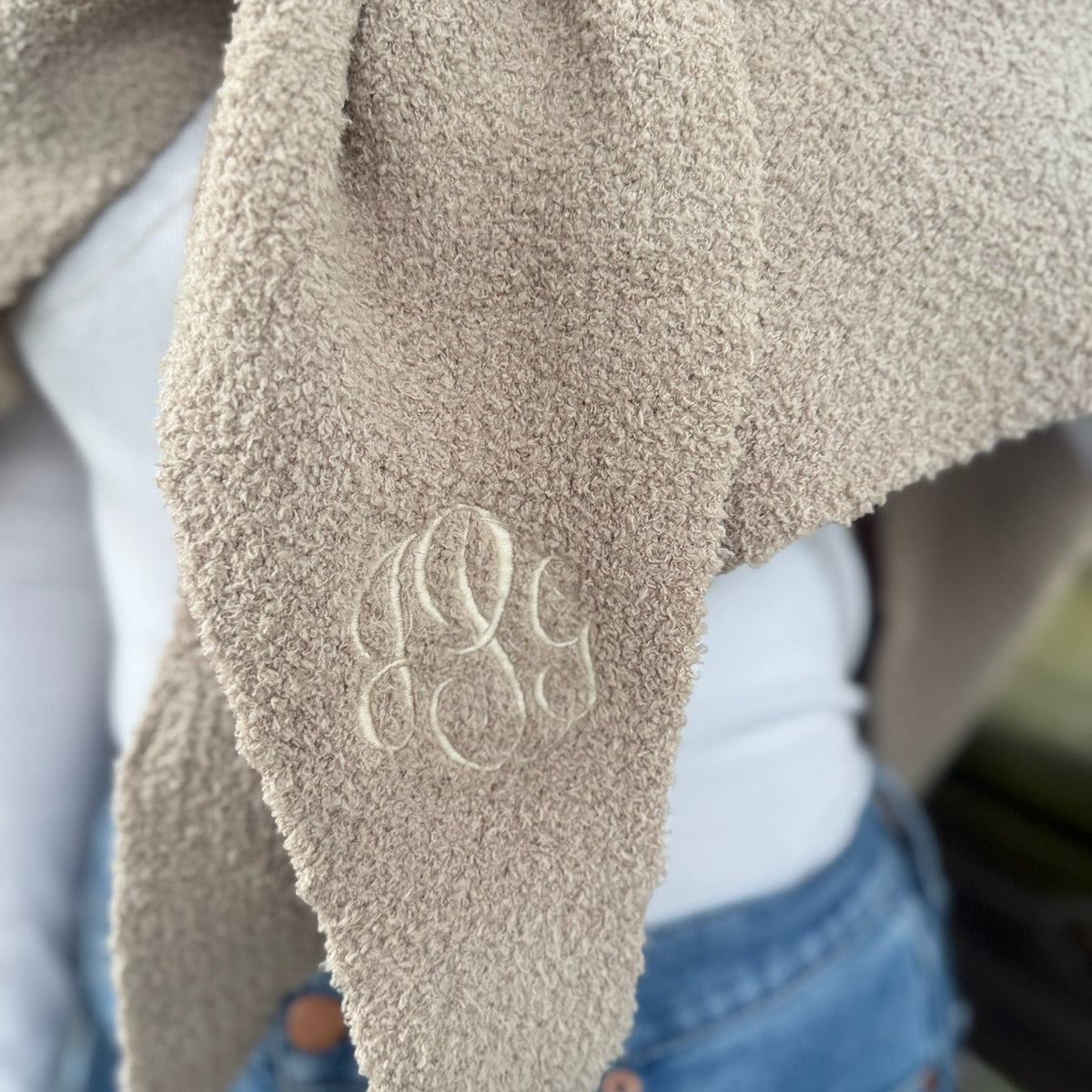Monogrammed Audrey Soft Knit Wrap Shawl