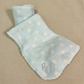 Monogrammed Polka Dot Plush Blanket in Blue