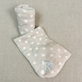 Monogrammed Polka Dot Plush Blanket in Grey