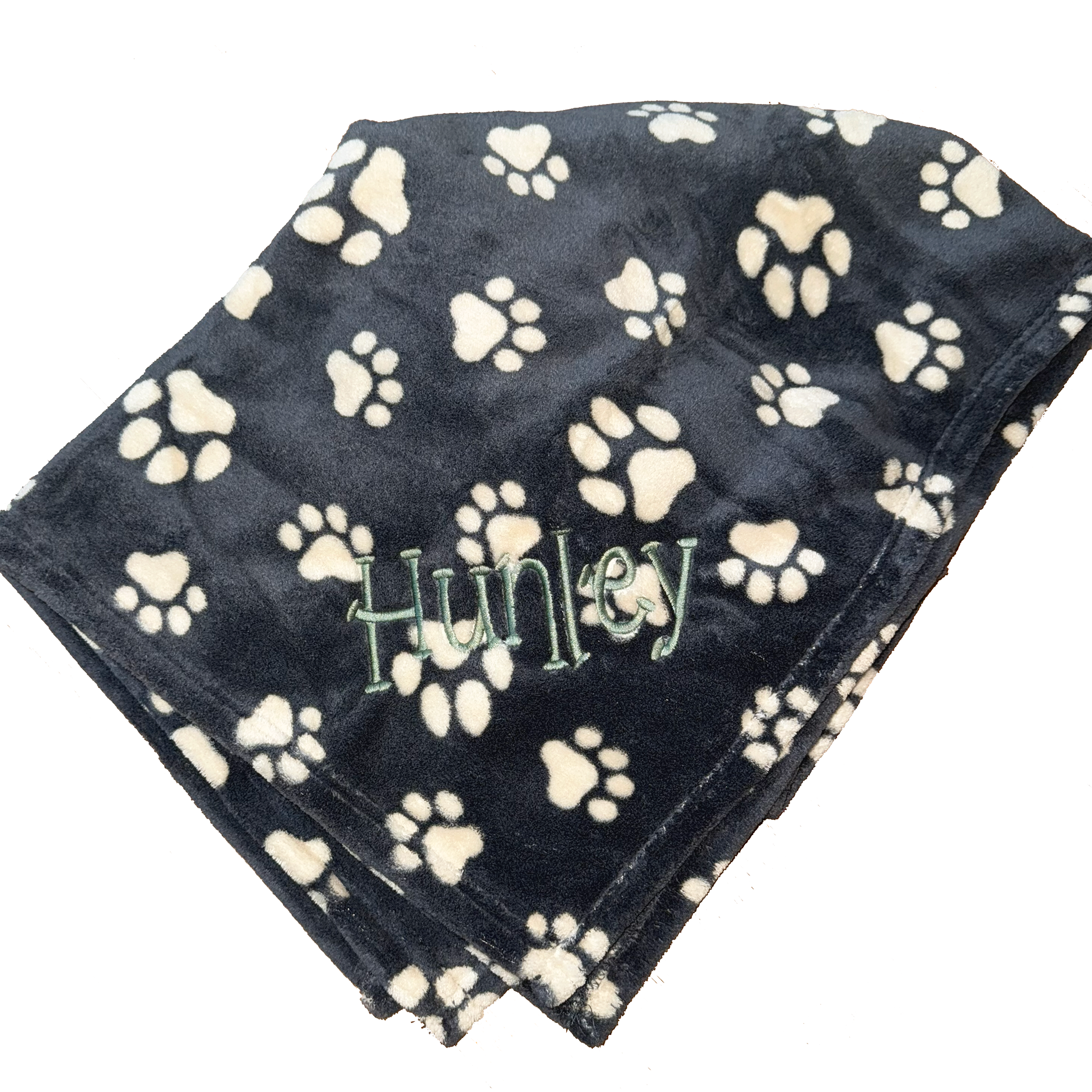 Personalized Paw Printed Plush Blanket