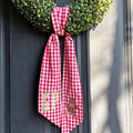 Monogrammed Red Gingham Gingerbread Wreath Sash