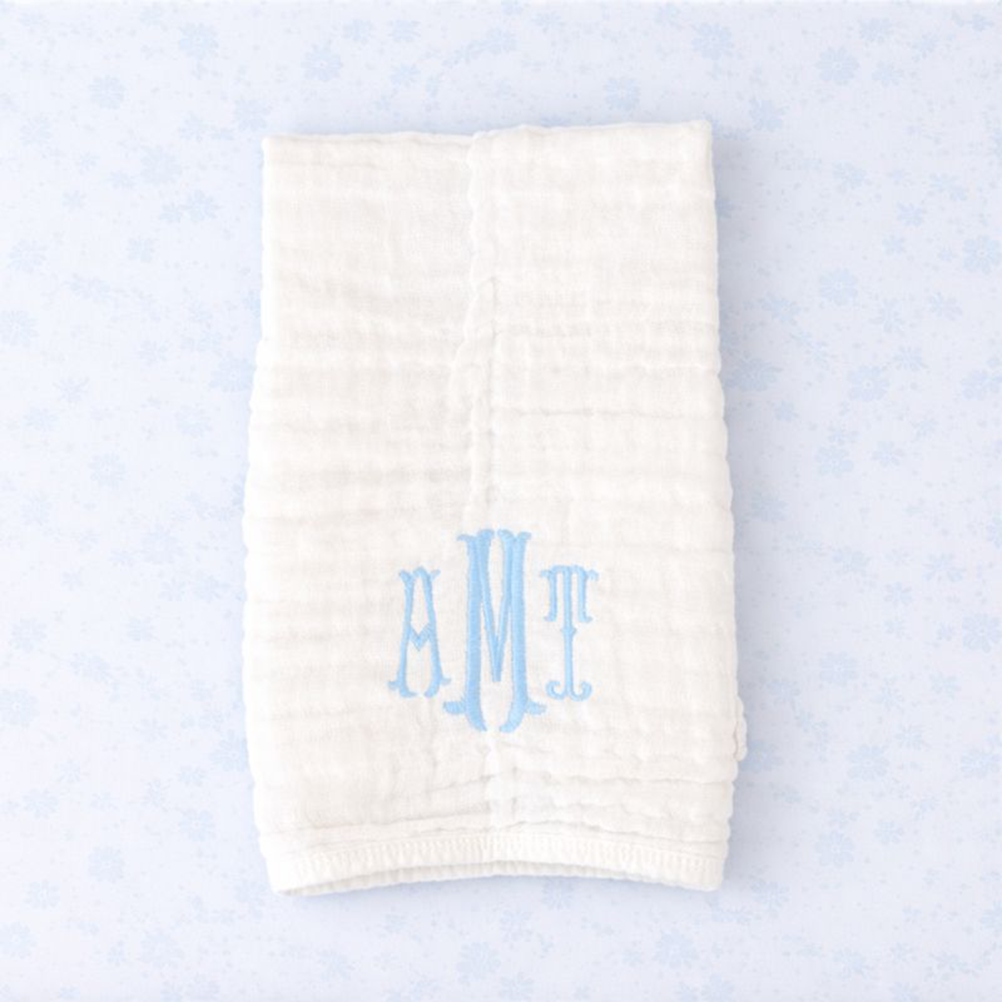 Monogrammed Muslin Baby Burp Cloth