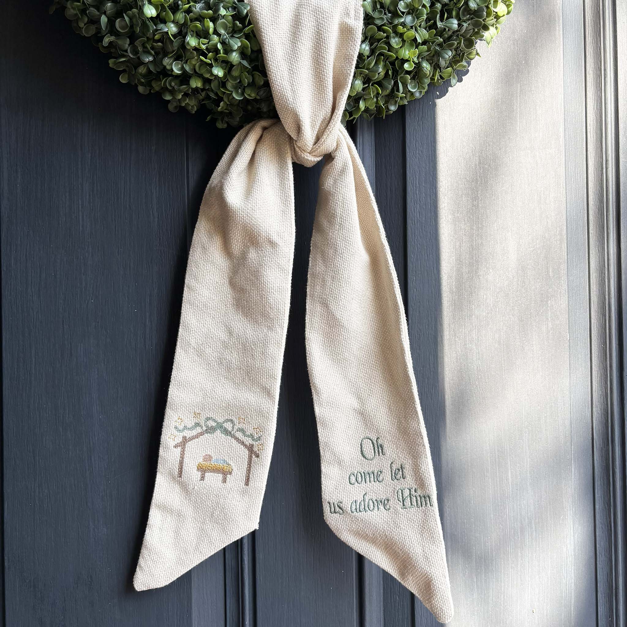 Oh Come Let Us Adore Him Wreath Sash