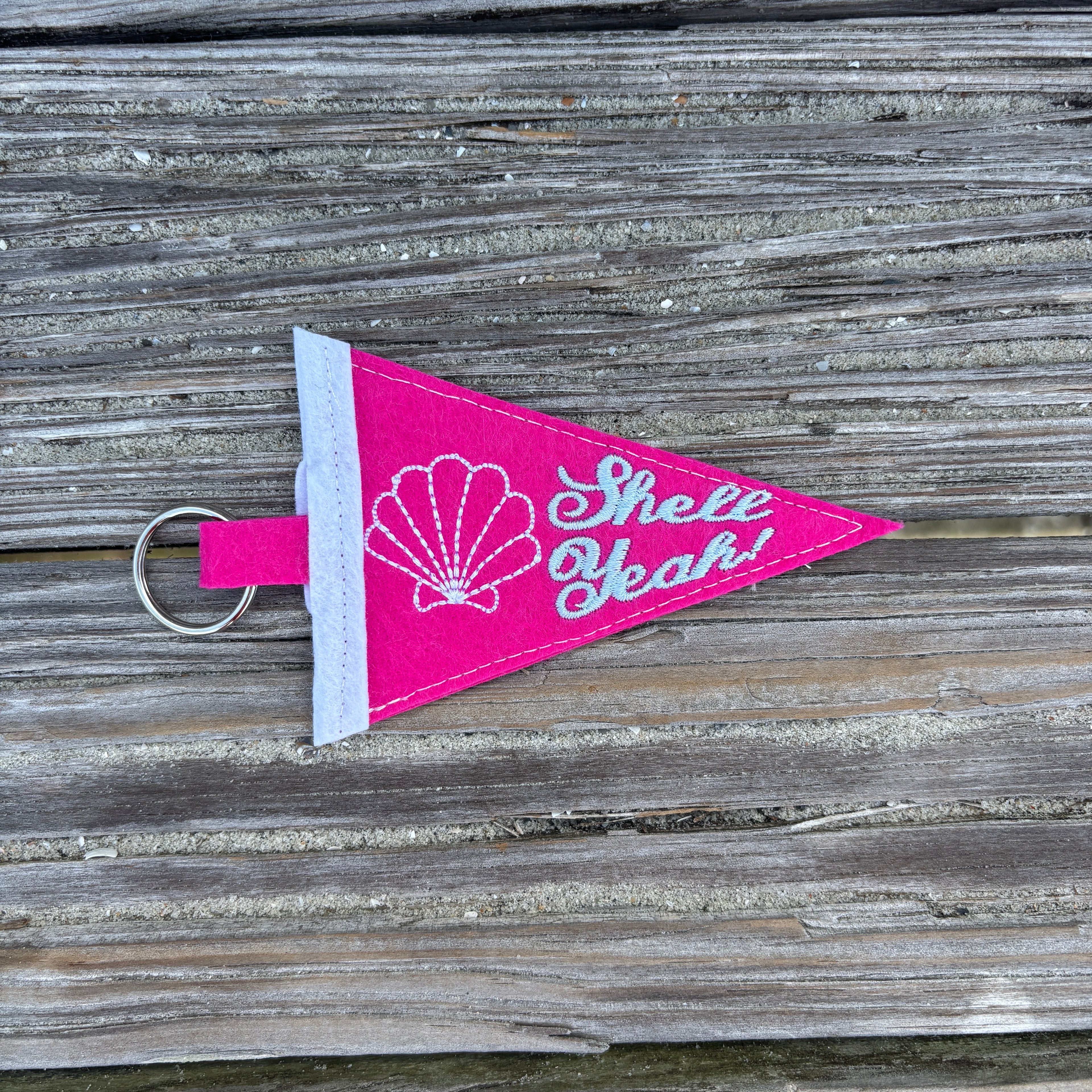 Shell Yeah Pennant Keychain