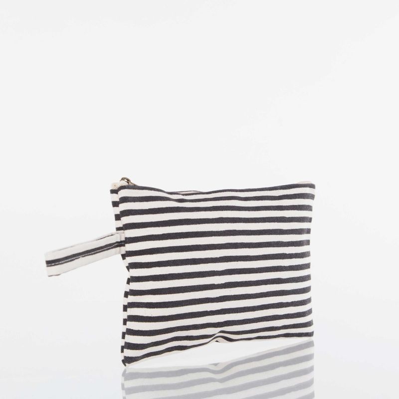 Personalized Canvas Striped Clutch