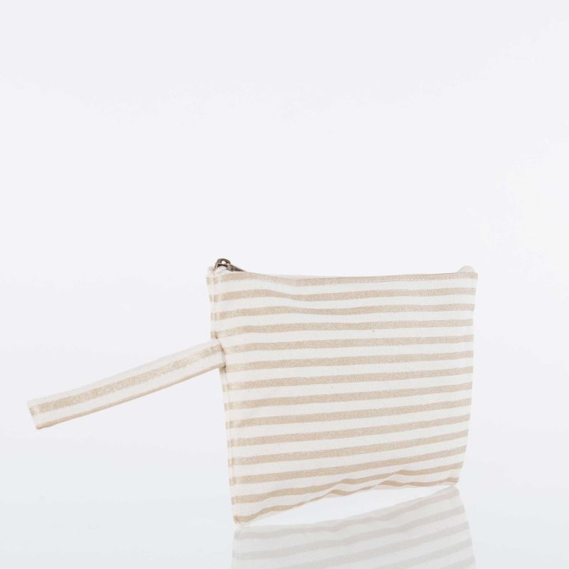 Personalized Canvas Striped Clutch