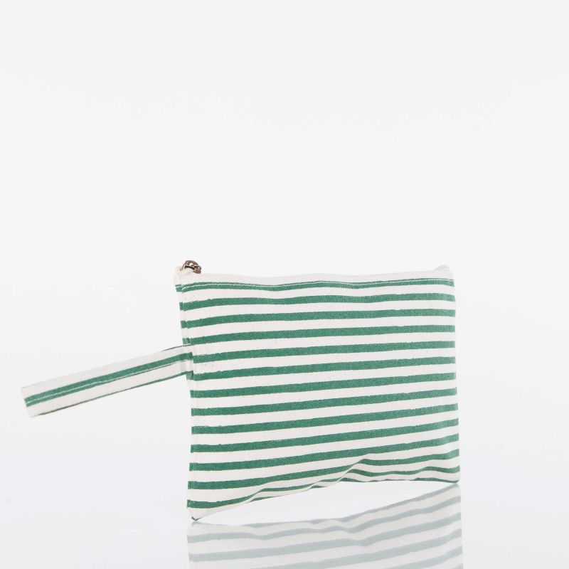 Personalized Canvas Striped Clutch
