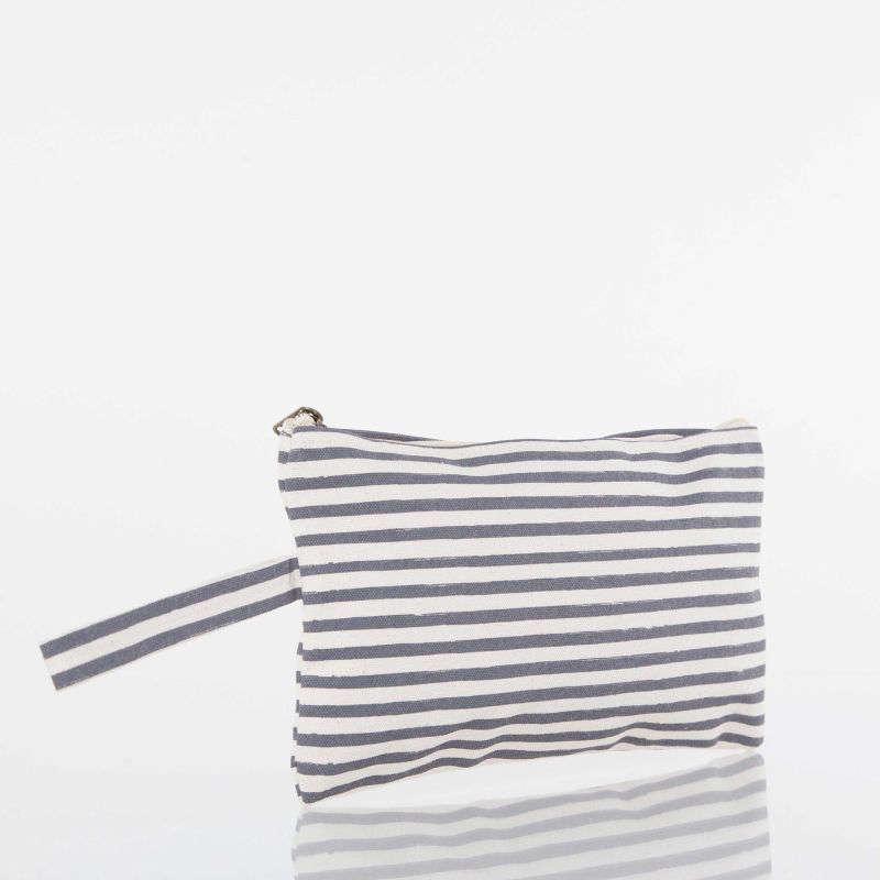Personalized Canvas Striped Clutch