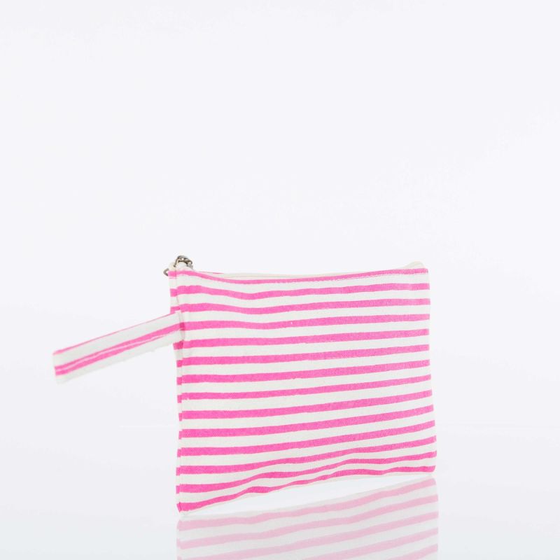 Personalized Canvas Striped Clutch