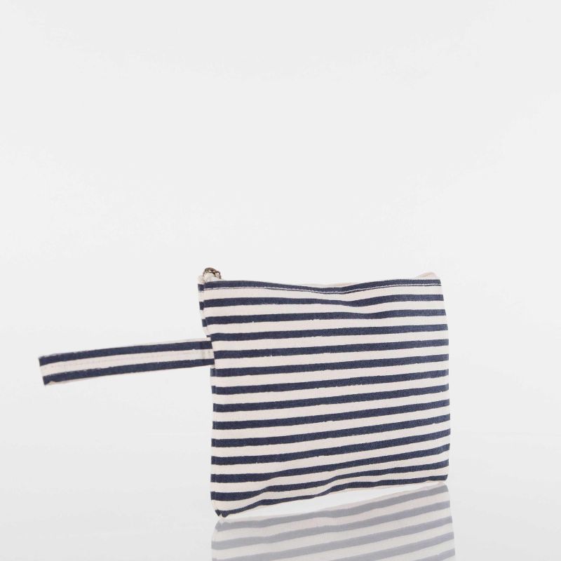 Personalized Canvas Striped Clutch