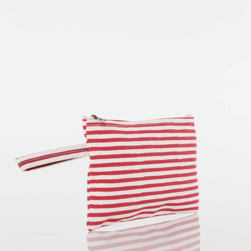 Personalized Canvas Striped Clutch