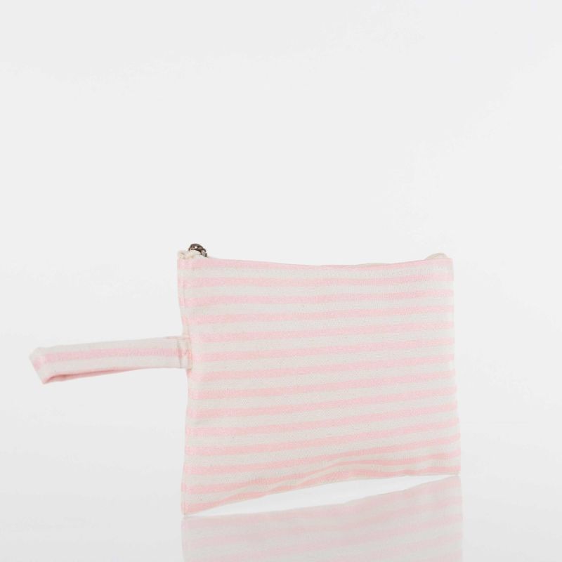 Personalized Canvas Striped Clutch