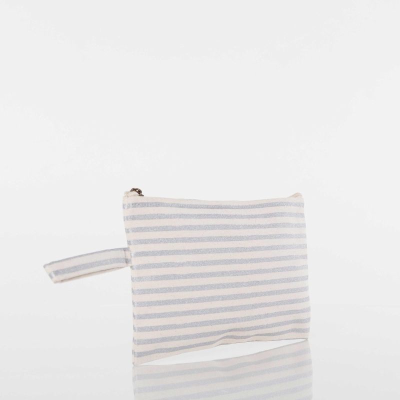 Personalized Canvas Striped Clutch