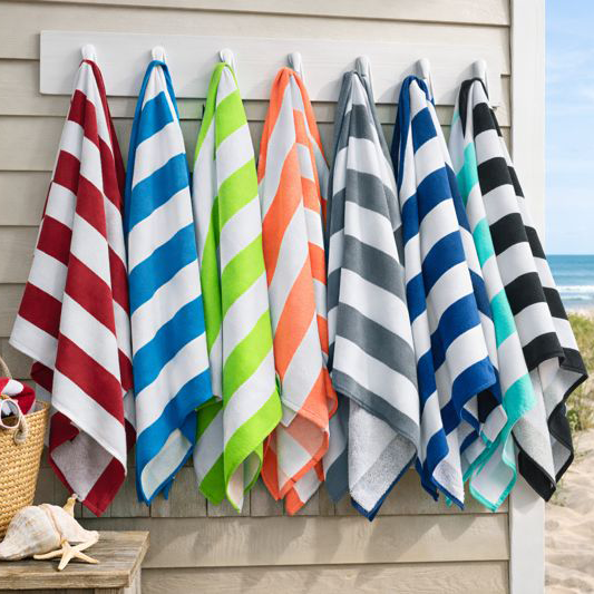 Personalized Cabana Stripe Beach Towel