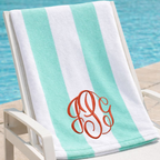 Personalized Cabana Stripe Beach Towel